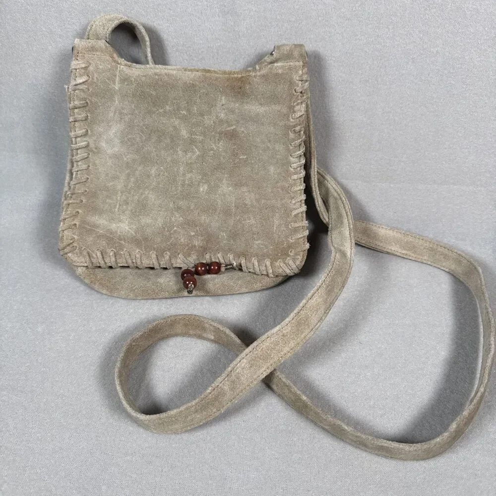 Vintage Fossil Crossbody Purse Bag Suede For Repair